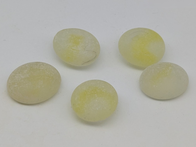 Glasnuggets gelb gestreift gefrostet matt 15-17 mm/1 kg